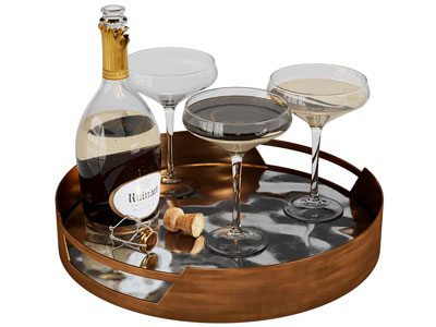 现代托盘 洋酒 高酒杯 酒瓶酒杯