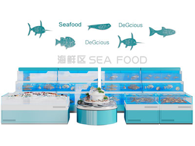 现代海鲜池 海鲜区展柜