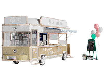 现代奶茶店 移动售卖屋 门店