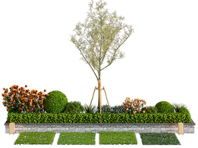 现代庭院花草绿植景观园艺小品