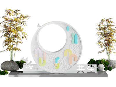 新中式竹子 城市雕塑小品 美陈
