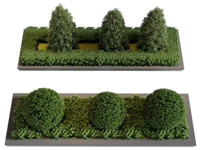 现代花坛 树木 景观园艺小品