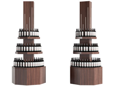 现代圆形红酒展柜 酒架