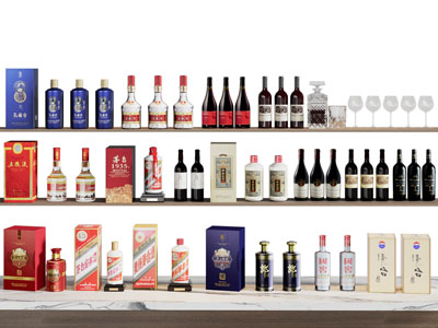 现代白酒 红酒 洋酒 酒瓶酒杯