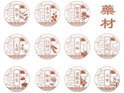 新中式药材标识牌 指示牌