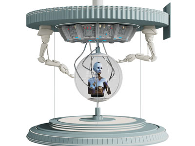 现代机器人 科技艺术装置 美陈