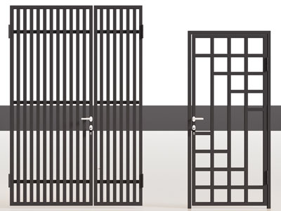 现代金属平开门 防盗门 大门 入户门