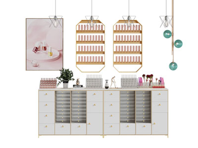 现代化妆品展柜 展台 收纳架