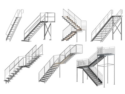 工业风loft金属镂空楼梯