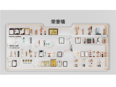 现代奖杯 奖牌 奖状 荣誉背景墙