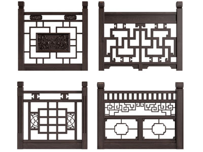 新中式实木栏杆 围栏 护栏