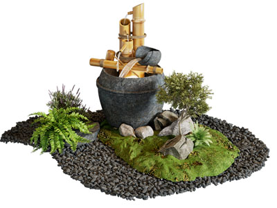 新中式水景 石头景观园艺小品