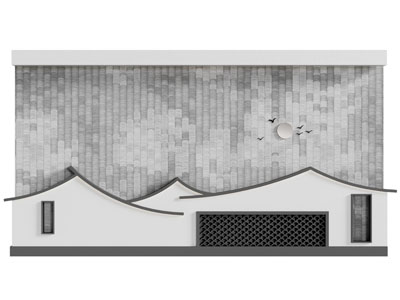 新中式徽派马头墙 建筑景观背景墙