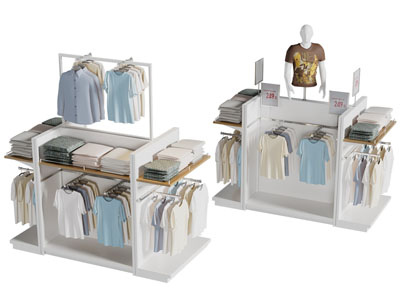 现代超市衣服美陈 展柜 货架