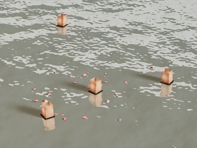 现代水池 景观灯