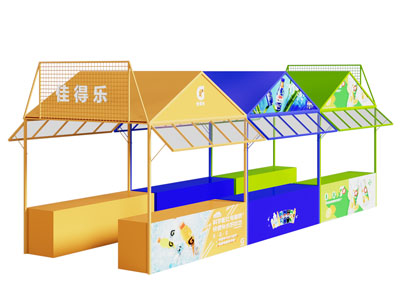现代市集活动摊位 店铺 服务车 美陈