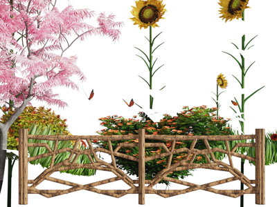 现代木栏杆 围栏 护栏