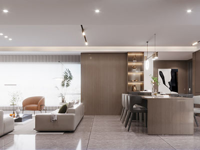现代客厅餐厅