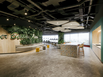 工业风loft健身房休息区