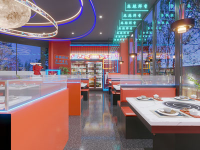 现代饭店餐馆就餐区