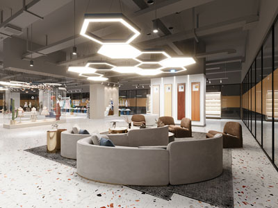 工业风loft服装店接待区 等候区