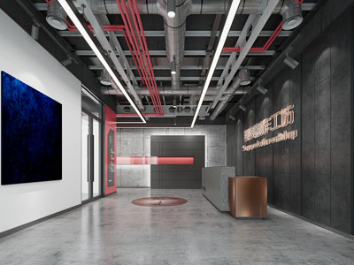 工业风loft公司大堂前台接待