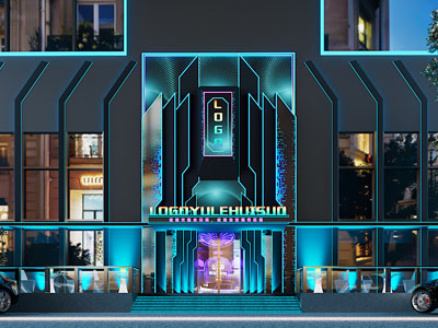 现代科技会所门头 门店
