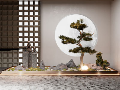 新中式室内景观园艺小品