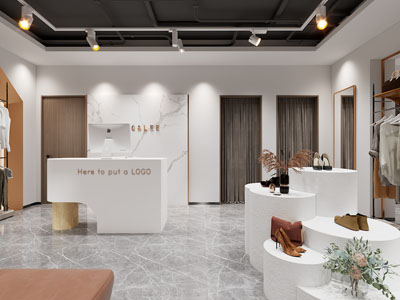 现代服装鞋帽专卖店 收银台