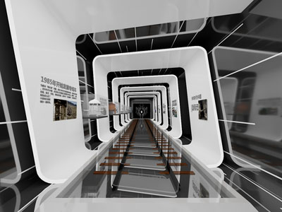 现代科技感车厢展厅展览