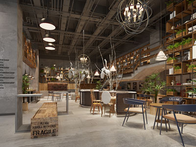 工业风loft饭店餐馆