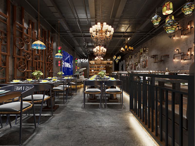 工业风loft饭店餐馆