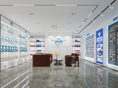 现代建材专卖店 施工工艺展览墙