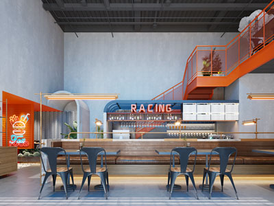 工业风loft汉堡店 酒馆