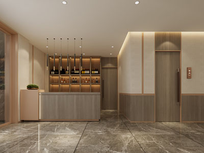 新中式酒店大堂前台接待
