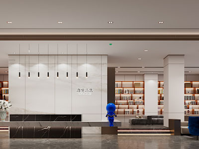 现代酒店大堂前台接待区