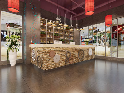 工业风loft饭店餐馆收银台