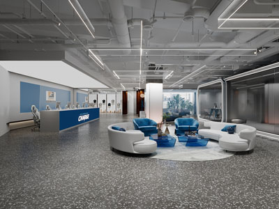 工业风loft公司大堂前台接待区