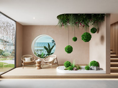 现代室内景观植物园艺小品