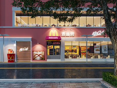 现代麦当劳快餐店门头