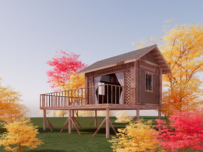 新中式小木屋 建筑