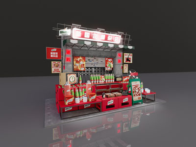 现代饮料百货店摊位 门头