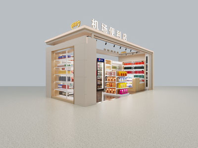 现代机场食品便利店门头
