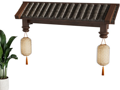 新中式大门屋檐 建筑构件