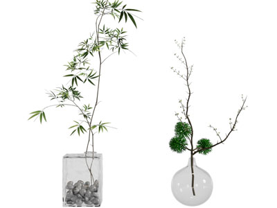 现代玻璃花瓶花卉