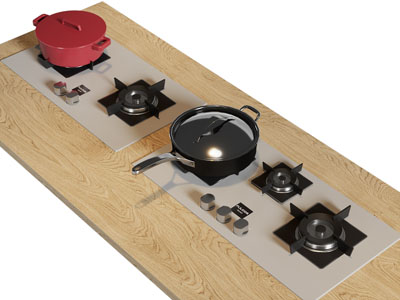 现代燃气灶 锅具 厨房电器