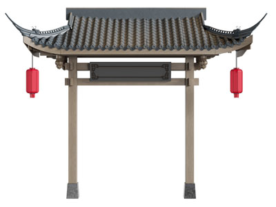 新中式仿古大门 屋檐 屋檐屋顶门头
