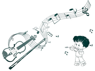 现代小提琴音符文化墙