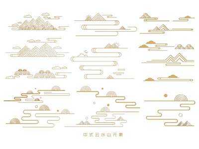 新中式山脉墙饰 山水元素