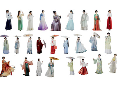 现代穿古装的女人 平面古装人物 古代美女